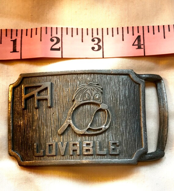 Vintage Droopy Dog Lovable Pewter Belt Buckle