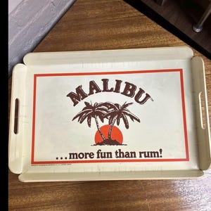 Vintage Malibu Rum Shotgirl Tray