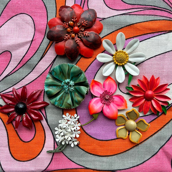 Broche Émaillée Artisanale Russe - Technique Finift - Motif Fleur Peint Main - Neuf Avec Étiquettes