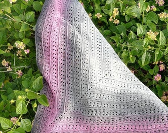 Pdf pattern for crocheted triangle scarf, instant download, gift, Christmas present