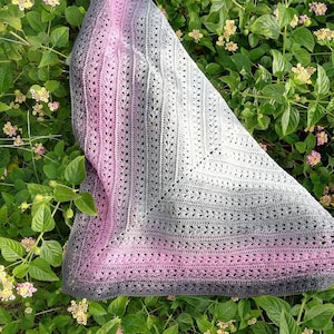 Pdf pattern for crocheted triangle scarf, instant download, gift, Christmas present