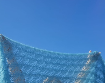 Knitted Lace Scarf Shawl, Beginner Friendly Pattern (PDF Pattern)