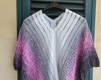 Fade wings, pdf pattern for begginer friendly crocheter, summer poncho, colorful poncho
