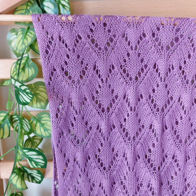Knitted scarf, Orchid leaves scarf, pdf pattern, wedding fashion, knitting pattern, lace scarf, gift, instant download, shawl pattern image 7