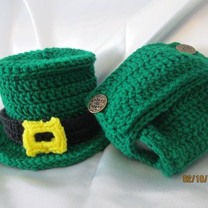 St. Patrick's Day Leprechaun Hat and Diaper Cover with Gold buckle-Costume GREAT PHOTO PROP image 2