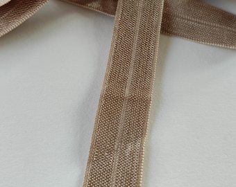 5 Meters/Yards-3/8"(15mm) Beige(Nude) Foldover Elastic Nylon Bramaking Bra Making Supplies Lingerie Elastic Headbands FOE