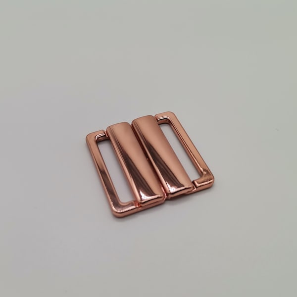 1 piece 1" (25mm) Rose Gold Nickel Free Front Closing Bikini Clasp Clickers Hook Closure 1" wide Bra Making Lingerie Sewing Bramakin