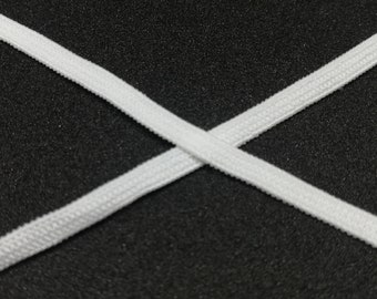 3/16" / 5 mm - 1 yard/ meter Elastic Cord White Skinny Elastic, 5mm Elastic Cord, Cord for Masks, Thin Elastic for Sewing, DIY Mask making