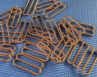 1 1/4"(30mm)-Rose Gold Sliders,Bra Strap Adjuster,Making,Lingerie Sewing,Swimwear,Nickel Free,Buckle,Metal,Slides,Swimsuit,Top,Bikini,Corset