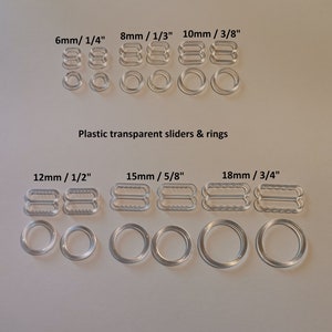 Plastic Transparent Sliders and Rings,Bra Strap Adjuster,Making,Lingerie Sewing,Swimwear,Buckle,Slides,Swimsuit,Tops,Bikini,Corset,Supply