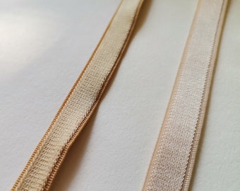 5/200 Yards 3/8 &quot;(10mm) Nudo chiaro, oro raso peluche schiena reggiseno cinturino reggiseno elastico Rendendo forniture Lingerie Cucito senza lattice