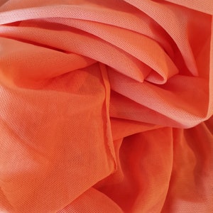 1 Yard Orange Sheer Mesh Medium Weight PowerNet 60&quot; wide Powernet Nylon Spandex