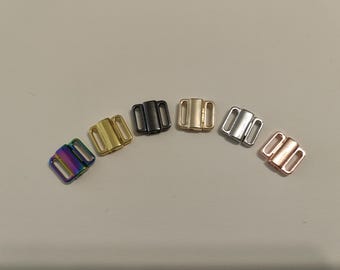 1 piece-3/8"(10mm)-Silver,Gold,Rose Gold Metal Front Closing,Bikini Clasp,Clickers,Closure,Bra,Lingerie,Swimsuit,Swimwear,Waterproof,Bikini
