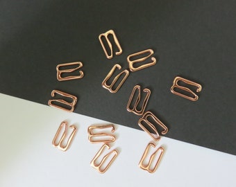 1/2" / 12mm G Hooks Rose Gold Nickel Free Front Closing Bra Hook / Detachable Straps Bra Making Swan Hooks