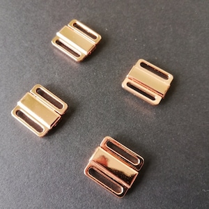 1 piece-1/2&quot;(12mm)-Rose Gold Metal Front Closing,Bikini Clasp,Clicker,Closure,Bra Making,Lingerie Sewing,Swimsuit,Swimwear,Waterproof,Bikini