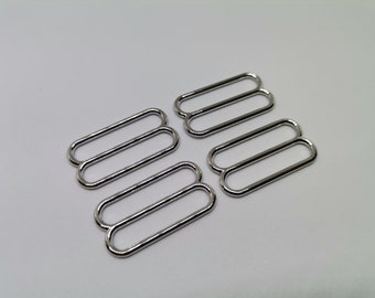 1"(25mm)Silver Sliders,Bra Strap Adjuster,Making,Lingerie Sewing,Swimwear,Nickel Free,Buckle,Metal,Slides,Swimsuit,Tops,Bikini,Corset,Supply