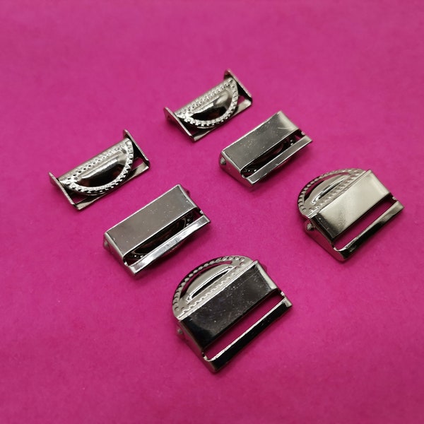 3/4" 20mm - Silver Strap Metal Adjuster Clips Garter Stocking Suspender Shirt Holder End Clips Lingerie Sewing Bra Making Supplies Notion