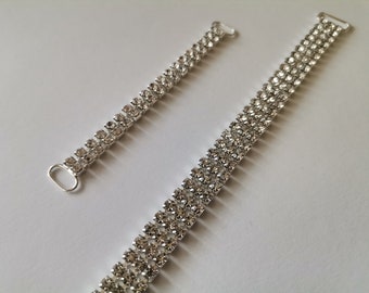 1 piece - Silver Connector Rhinestone Chain ,Bikini ,Bra ,Swimwear Alloy Connectors Buckles Front Closure Clips
