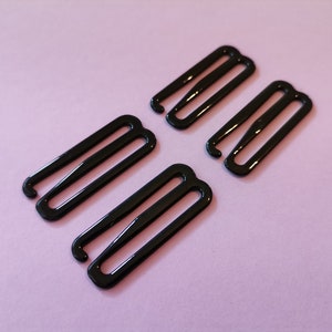 1 1/4&quot; (30mm) Black G Hooks Premium Jewelry Quality Bra Adjusters 30mm Bra Making Bramaking
