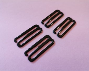 1 1/4" (30mm) Black G Hooks Premium Jewelry Quality Bra Adjusters 30mm Bra Making Bramaking