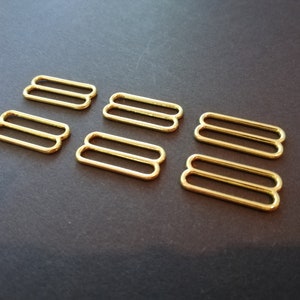 3/4" 20mm Gold Sliders Premium Jewelry Quality Bra Adjusters 20mm Bra Making Bramaking