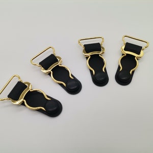 4 Stück-3/4 &quot;(20 mm) Gold + Schwarz Strumpfband Clips,Strumpfhalter Clips,Strumpfhalter,Lingerie Nähen,Strumpfband Gürtel,Schnalle,Metall,Fastener,Strumpf