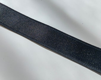 5 iarde/metri 3/4&quot; (20 mm) cinturino in raso nero con retro in peluche, elastico per reggiseni, per reggiseni, lingerie, cucito, senza lattice, tinto in fabbrica