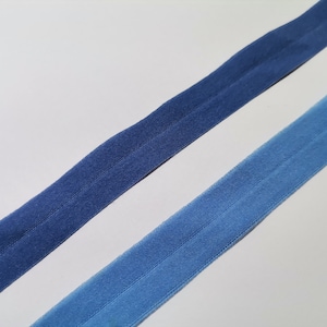 5/200 Yards 3/8&quot; (14mm) Matte Blue Foldover Elastics Nylon Bramaking Bra Making Supplies Lingerie Elastic Headbands FOE