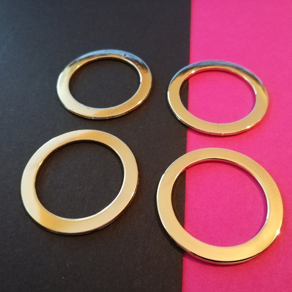 2 pieces - 1" (24mm) Light Gold Rings Premium Jewelry Quality Bra Adjusters 24mm Bra Making Bramaking