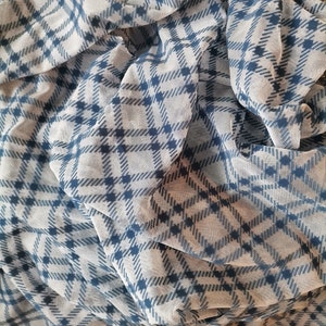 1 Yard White with Blue lines Sheer Mesh Medium Weight PowerNet 60&quot; wide Powernet Nylon Spandex