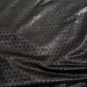 1 Yard Black with dots Sheer Mesh Medium Weight PowerNet 60&quot; wide Powernet Nylon Spandex