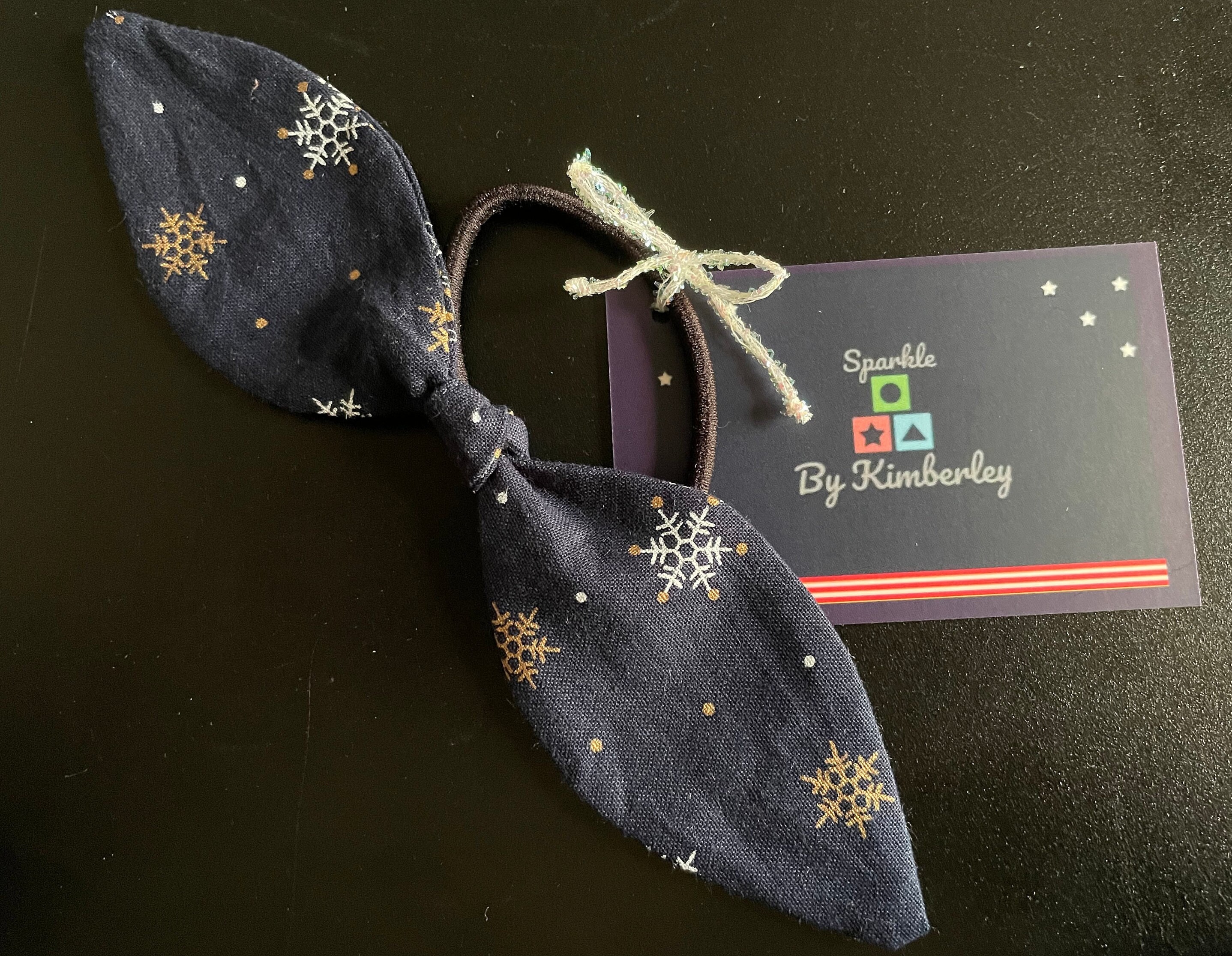Christmas Snowflake bow bobble // Bow hair tie