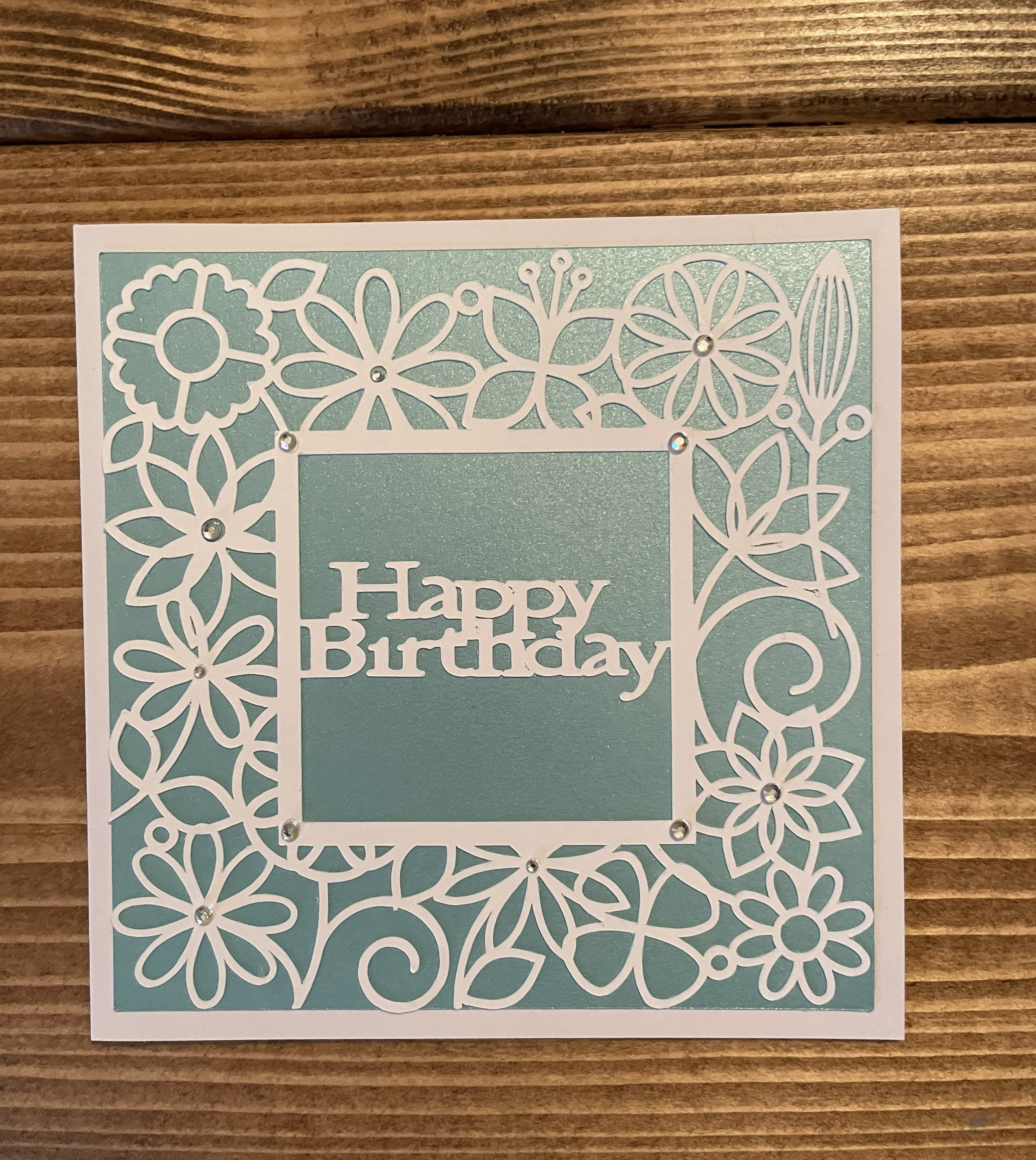 Floral frame birthday card/ handmade card