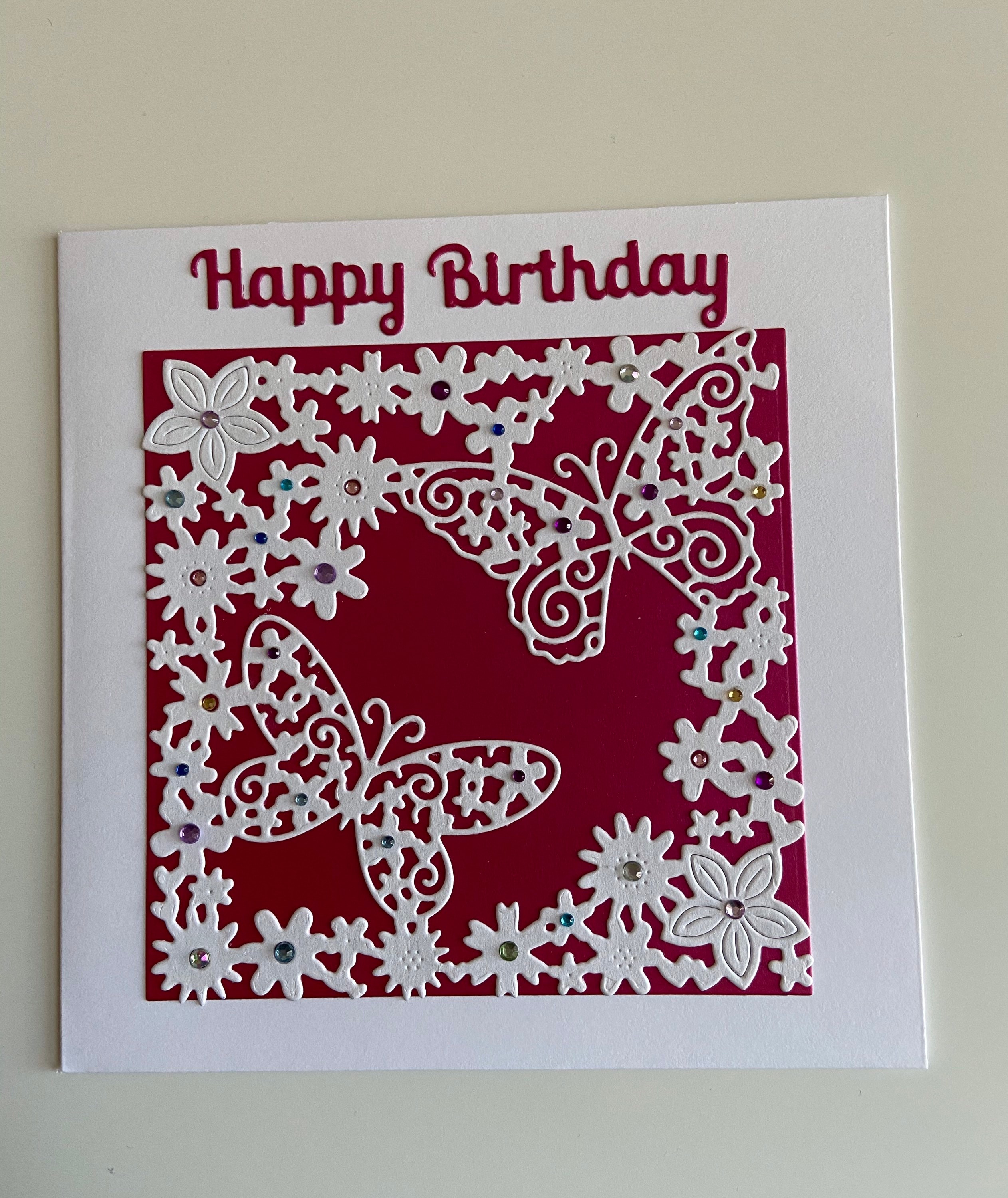 Butterfly Happy Birthday card/ handmade birthday card.