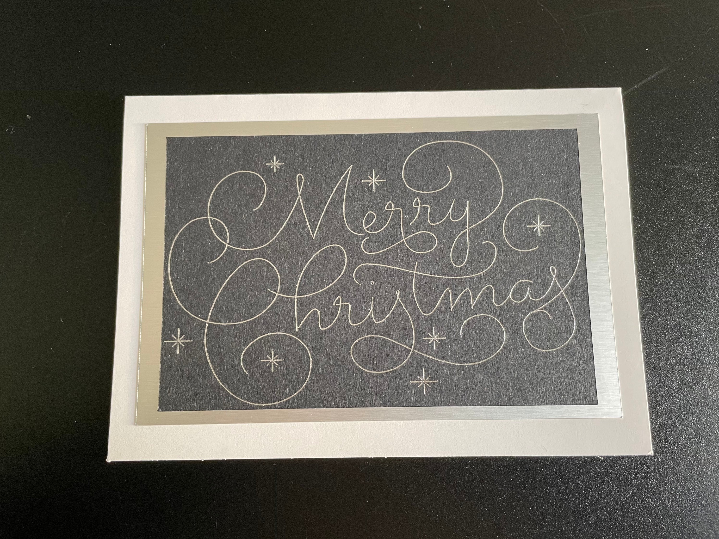 Merry Christmas Silver foil card // Christmas card