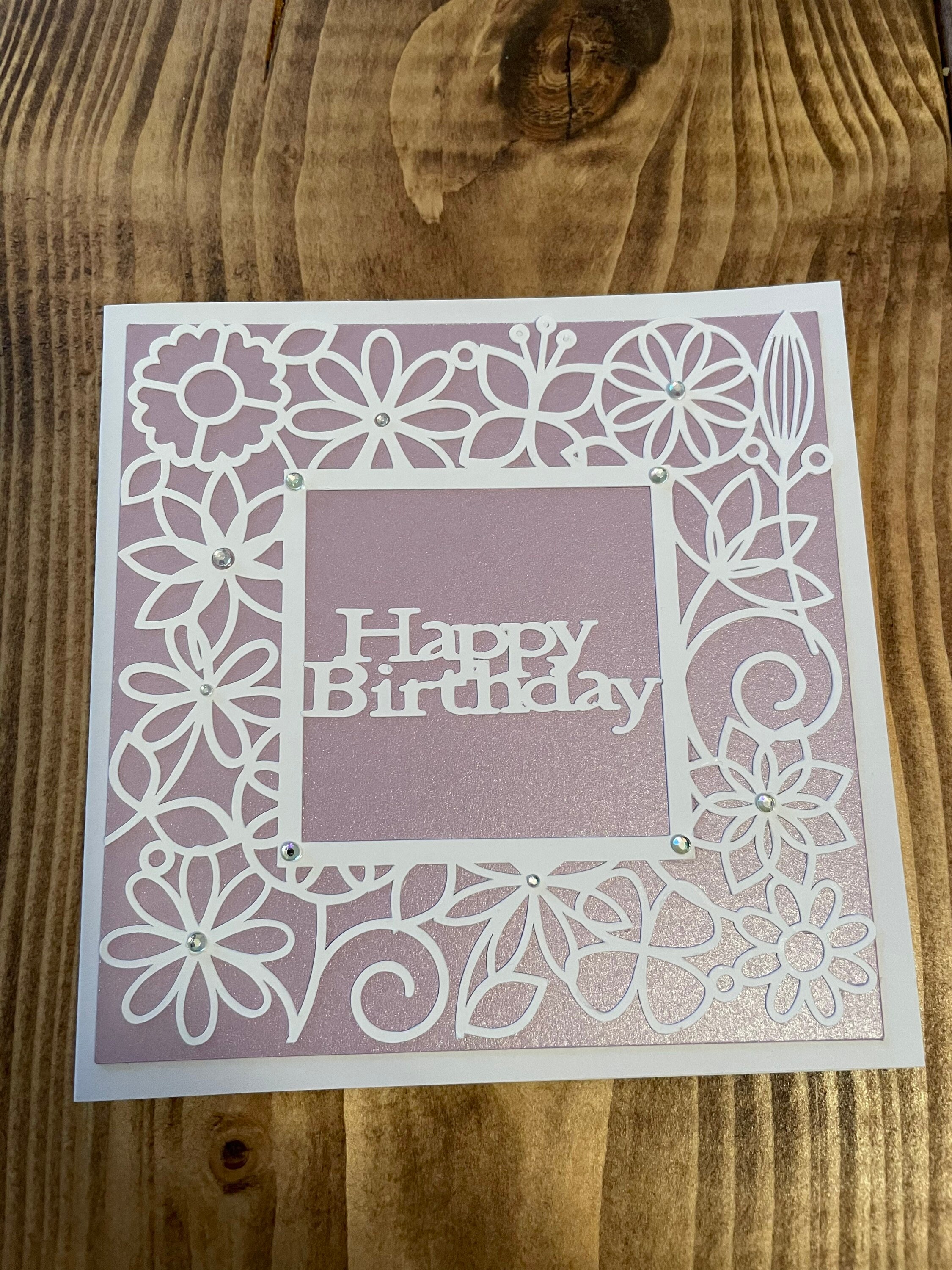 Floral frame birthday card/ handmade card