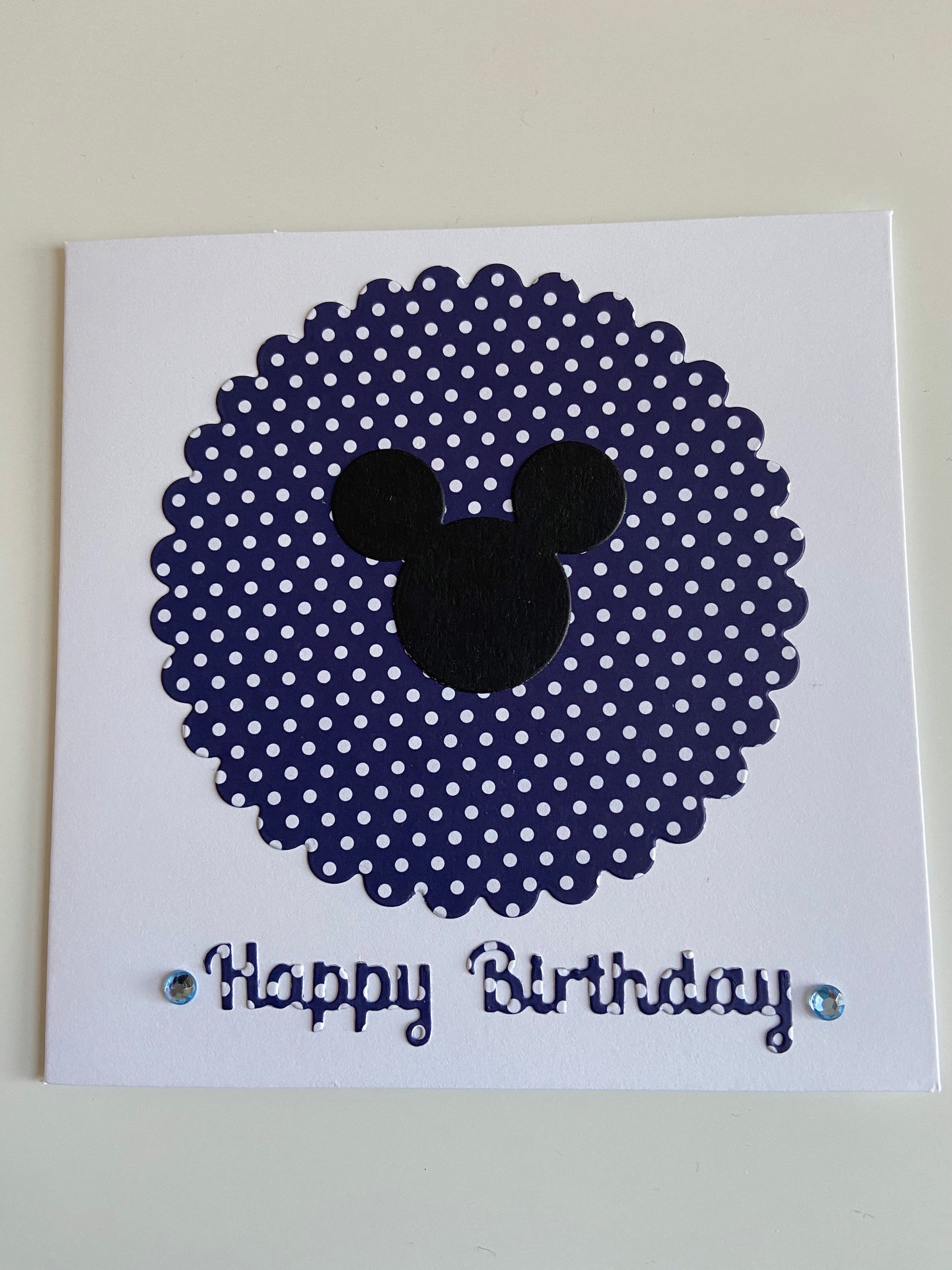 Mickey inspired spotty Birthday card.
