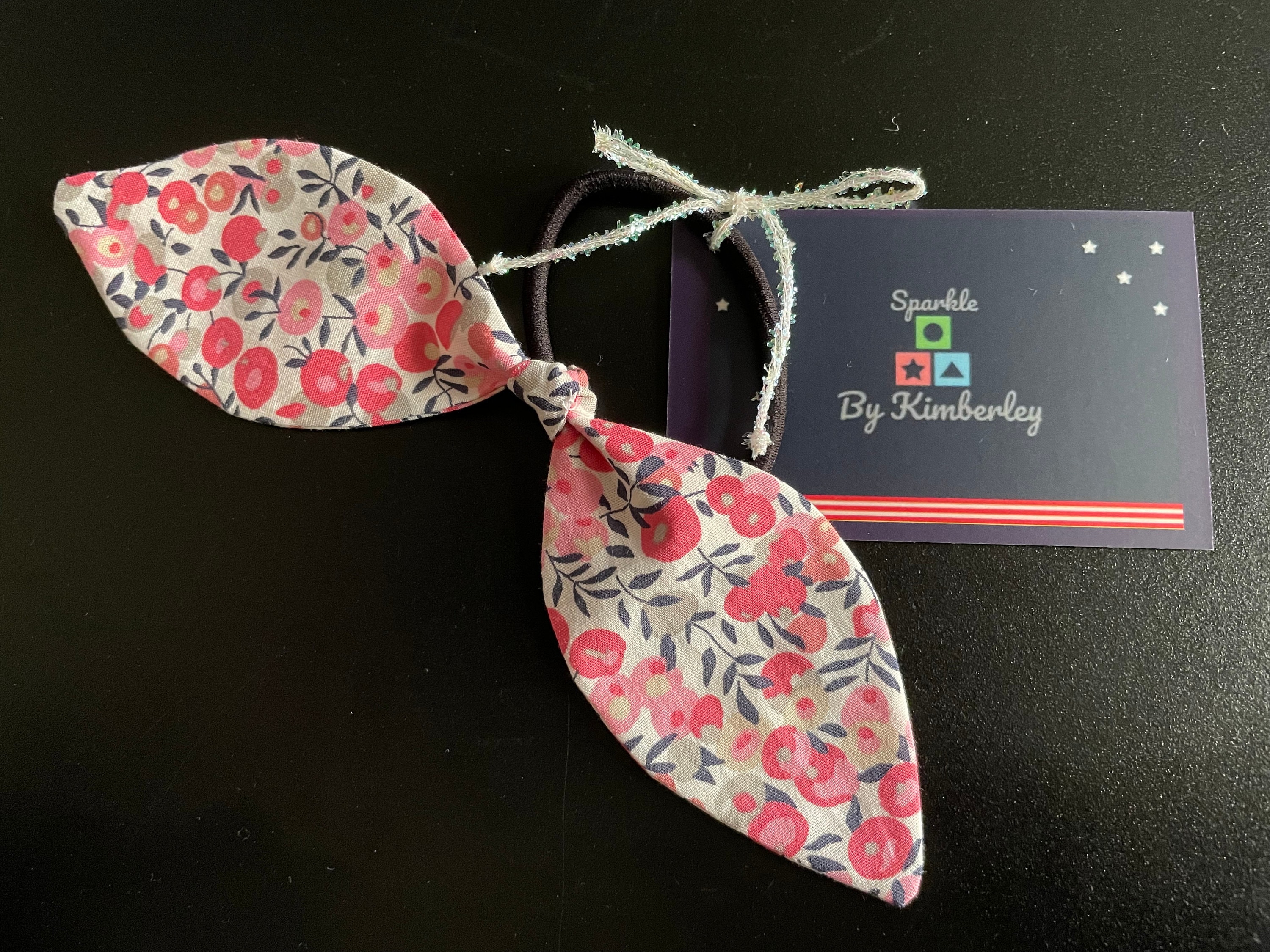 Liberty London inspired pink berry bow bobble // Bow hair tie