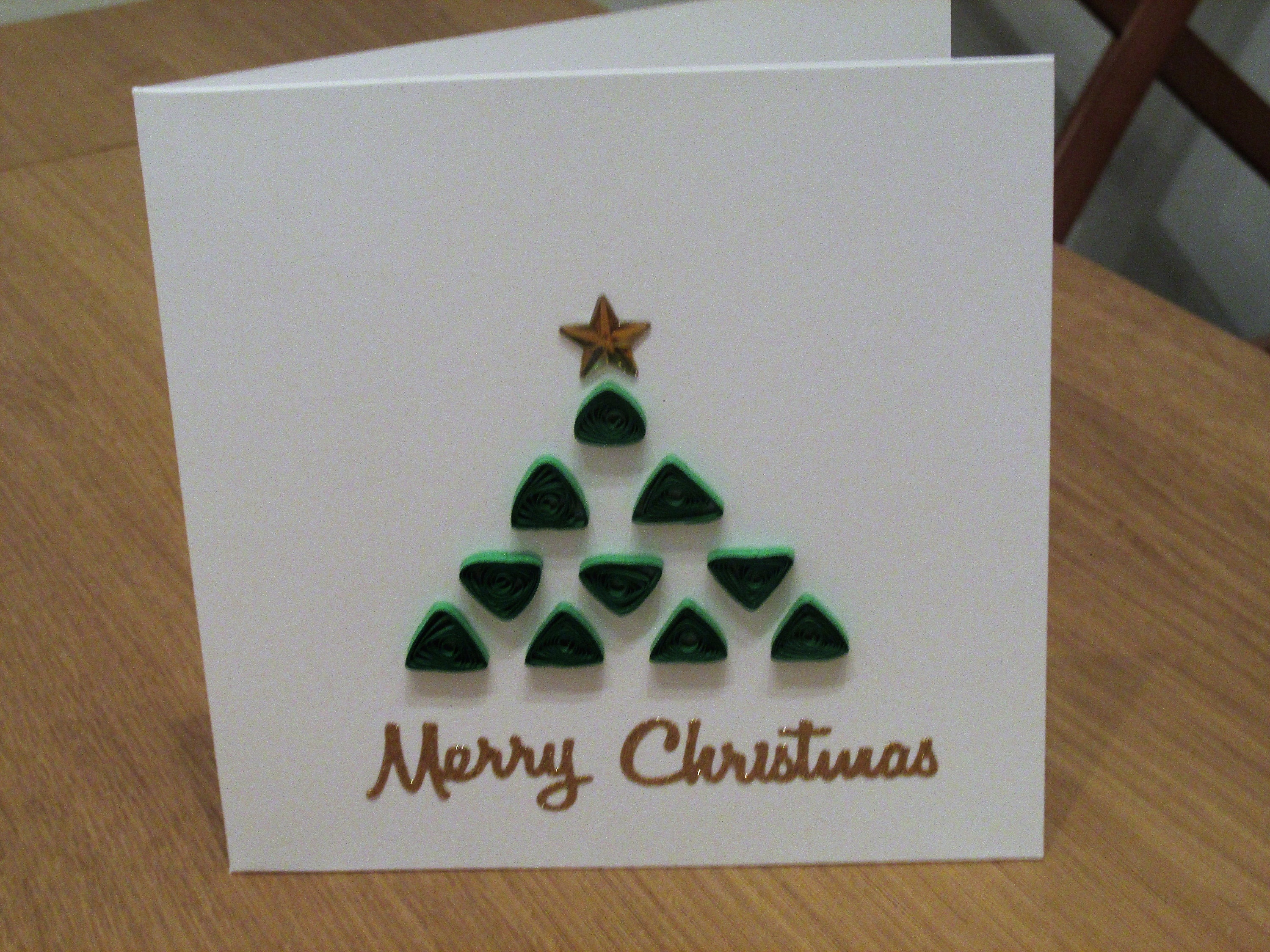 Christmas Card// Christmas Tree// Red// Handmade// Ribbon// Card for him// Card for her// Greetings card