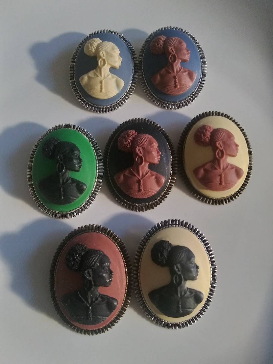 Elegant Black Woman Cameo Brooch Etsy