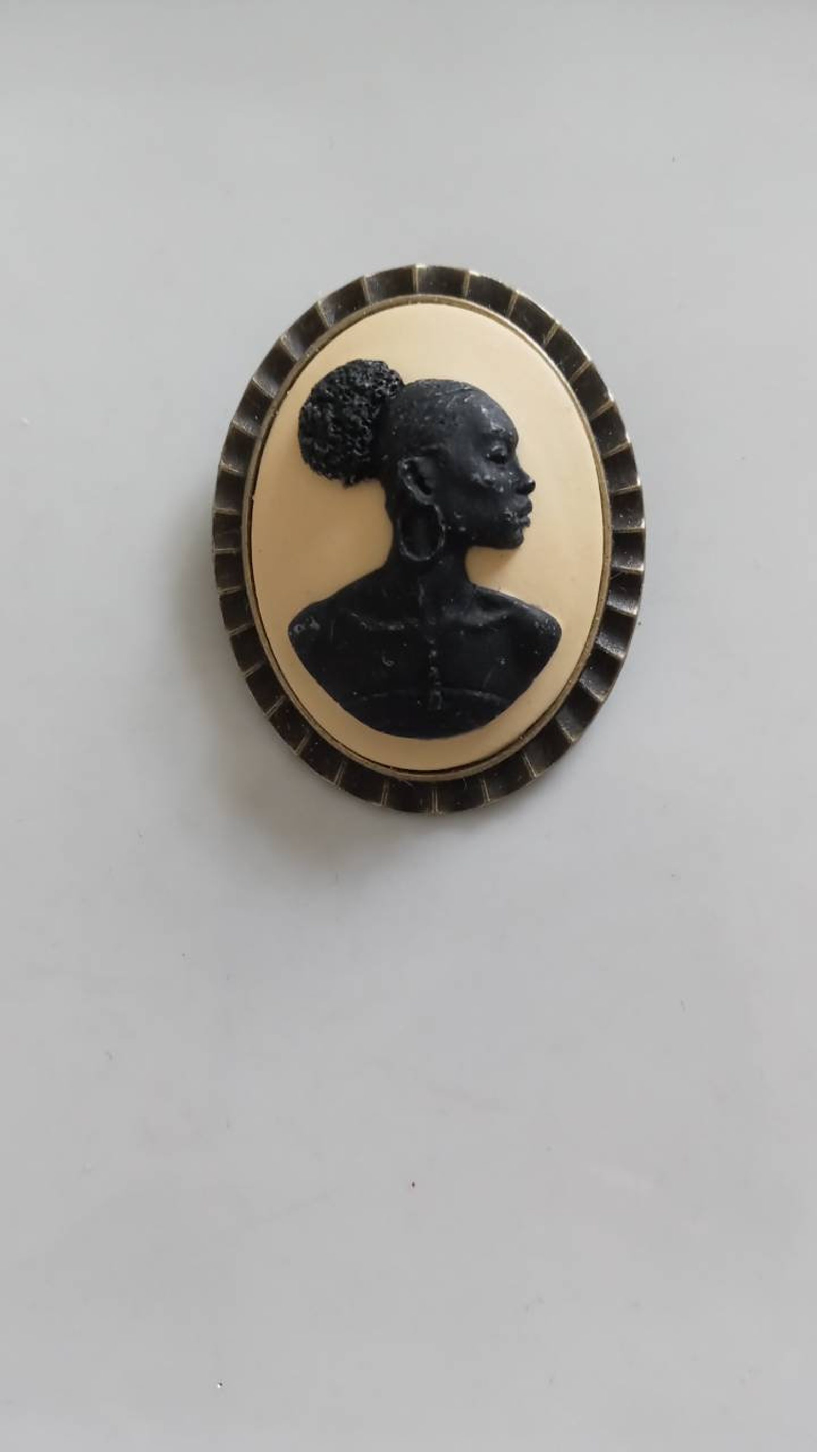Beautiful Black Woman Cameo Brooch Etsy