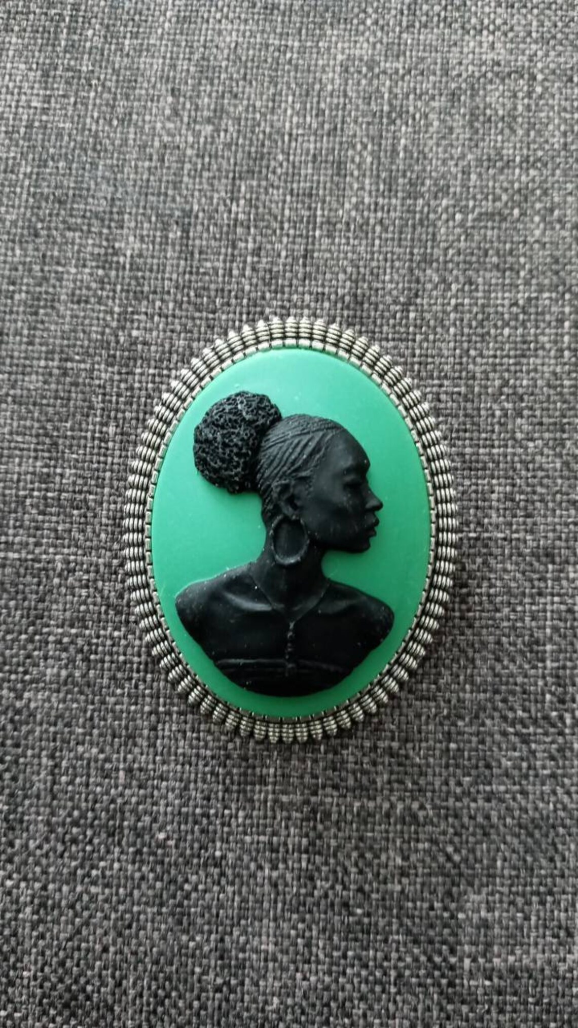 Elegant Black Woman Cameo Brooch Etsy