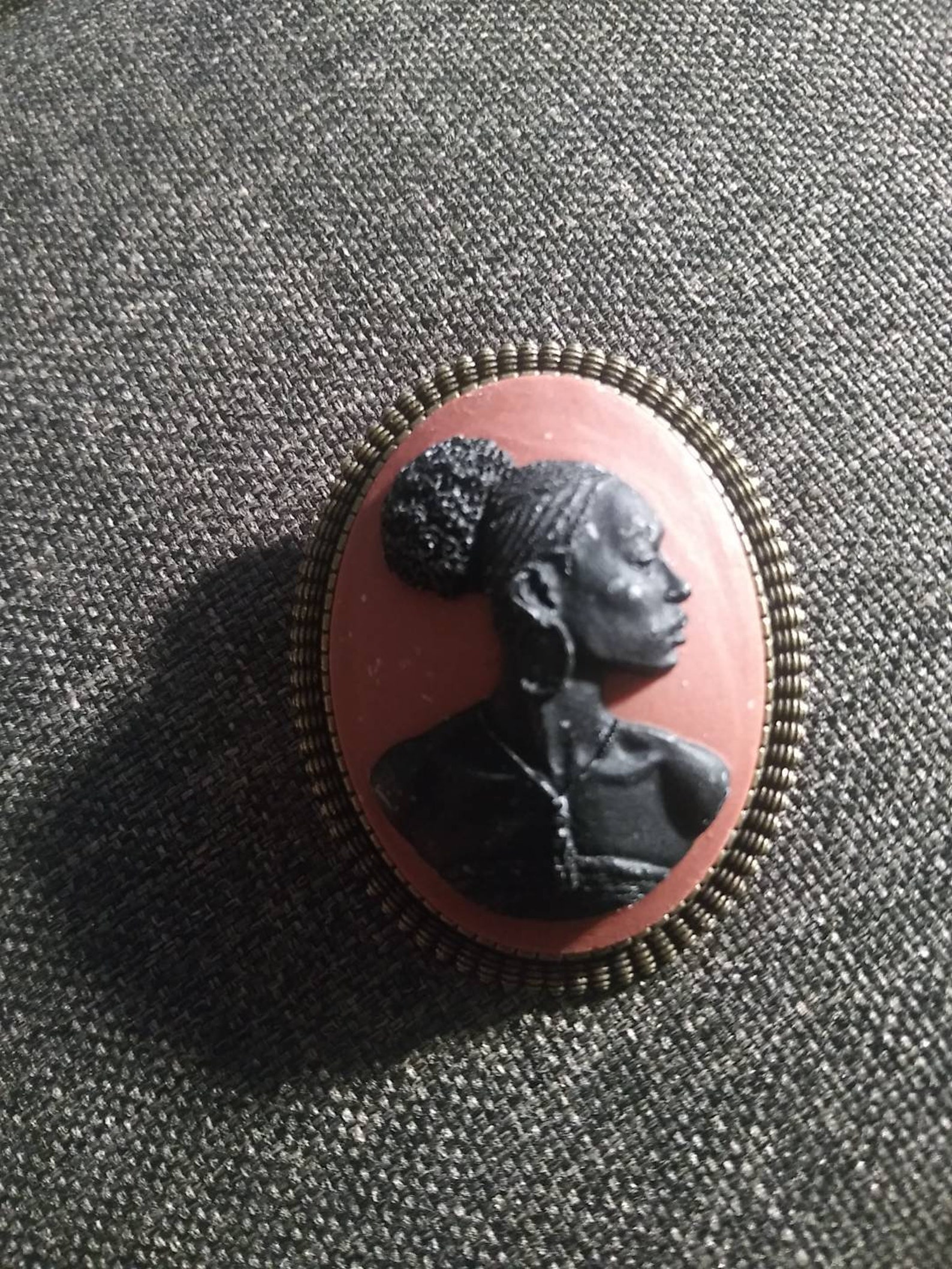Elegant Black Woman Cameo Brooch Etsy