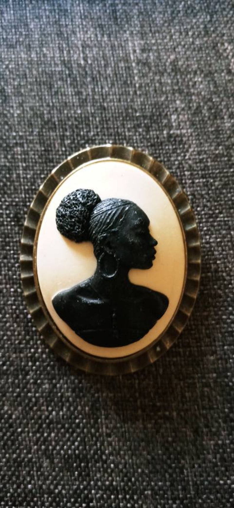 Beautiful Black Woman Cameo Brooch Etsy