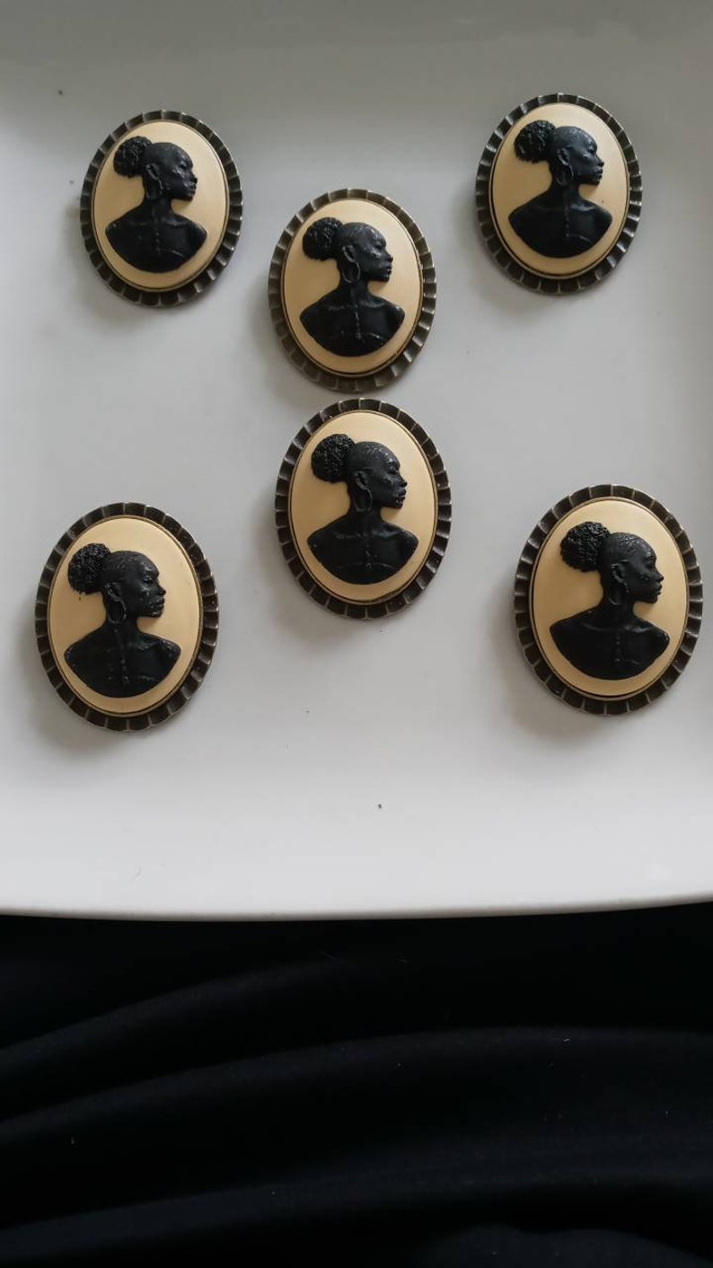 Beautiful Black Woman Cameo Brooch Etsy