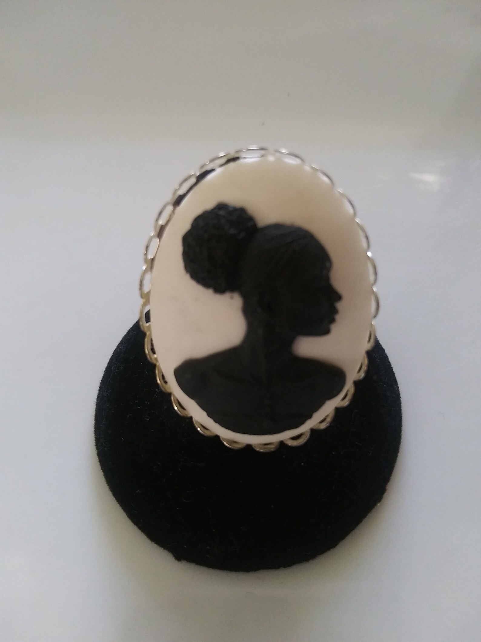 Elegant Black Woman Cameo Ring Etsy