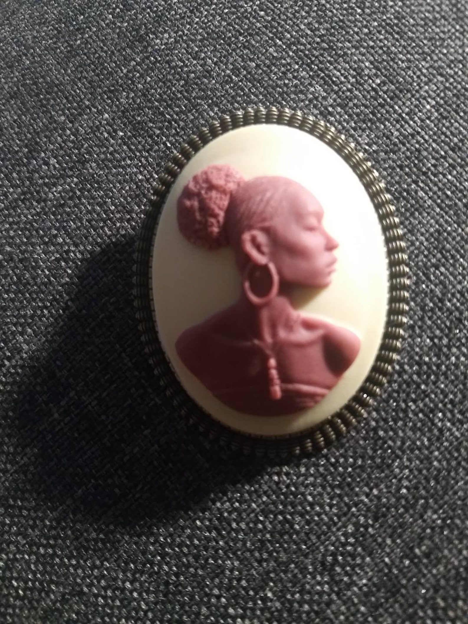 Elegant Black Woman Cameo Brooch Etsy