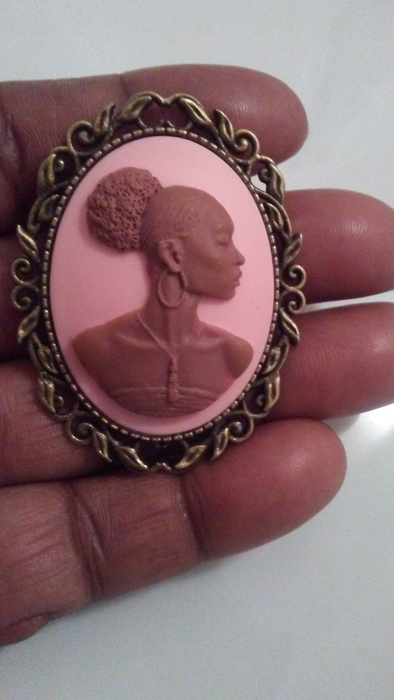 Beautiful Black Woman Cameo Brooch Etsy