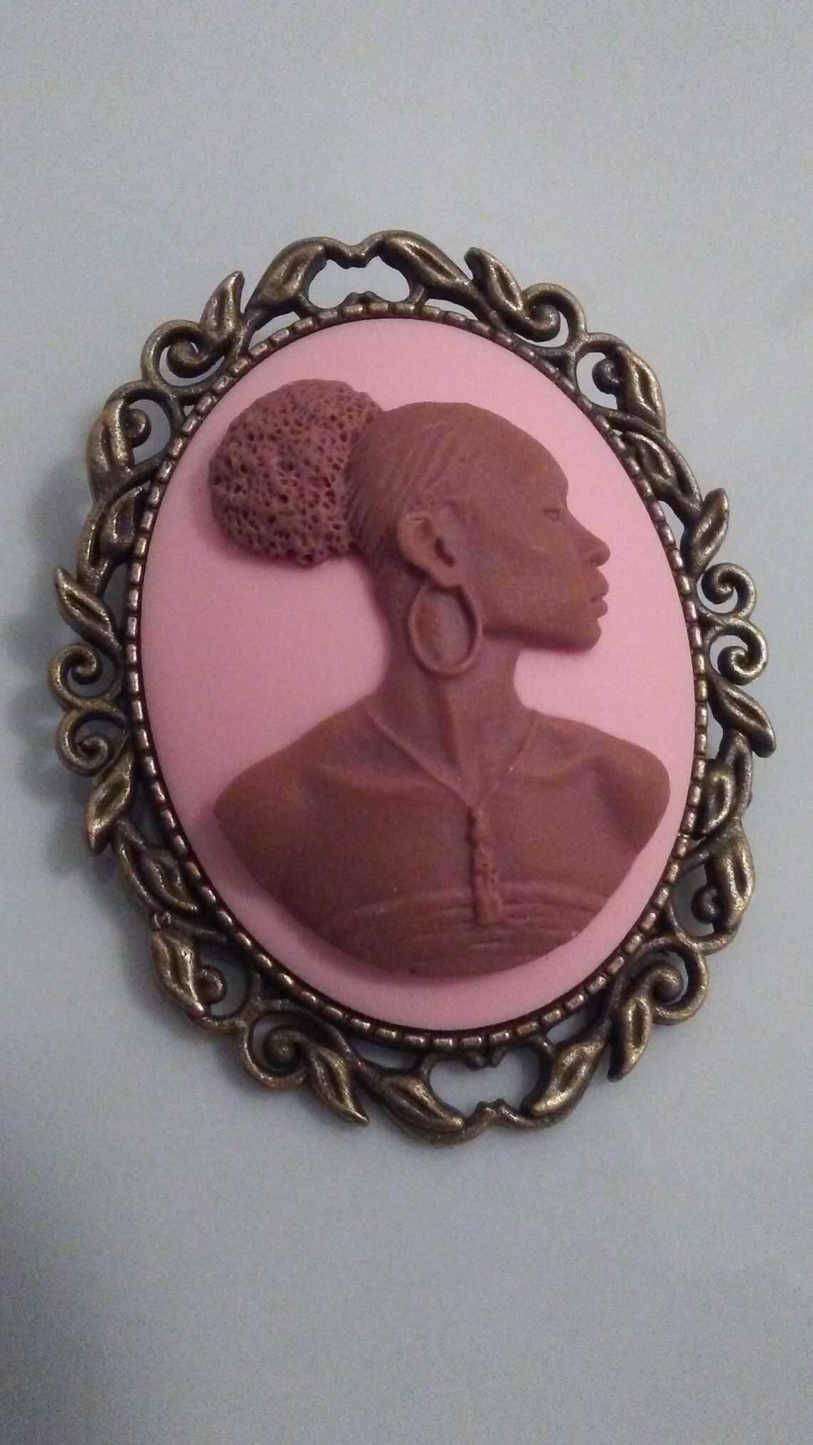 Beautiful Black Woman Cameo Brooch Etsy