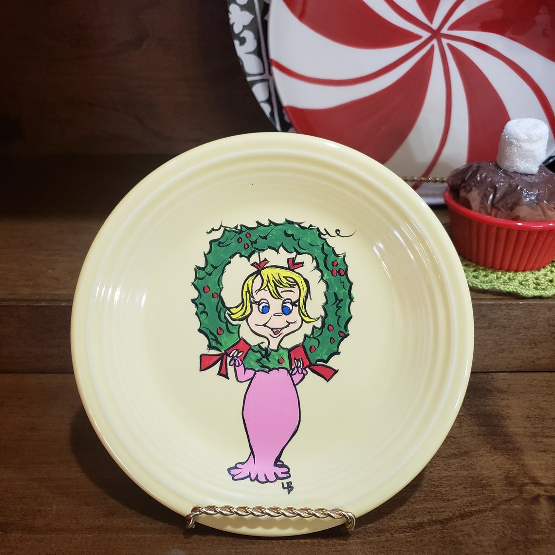 HandPainted Grinch Inspired Fiesta 7.25 Plate Cindy Etsy